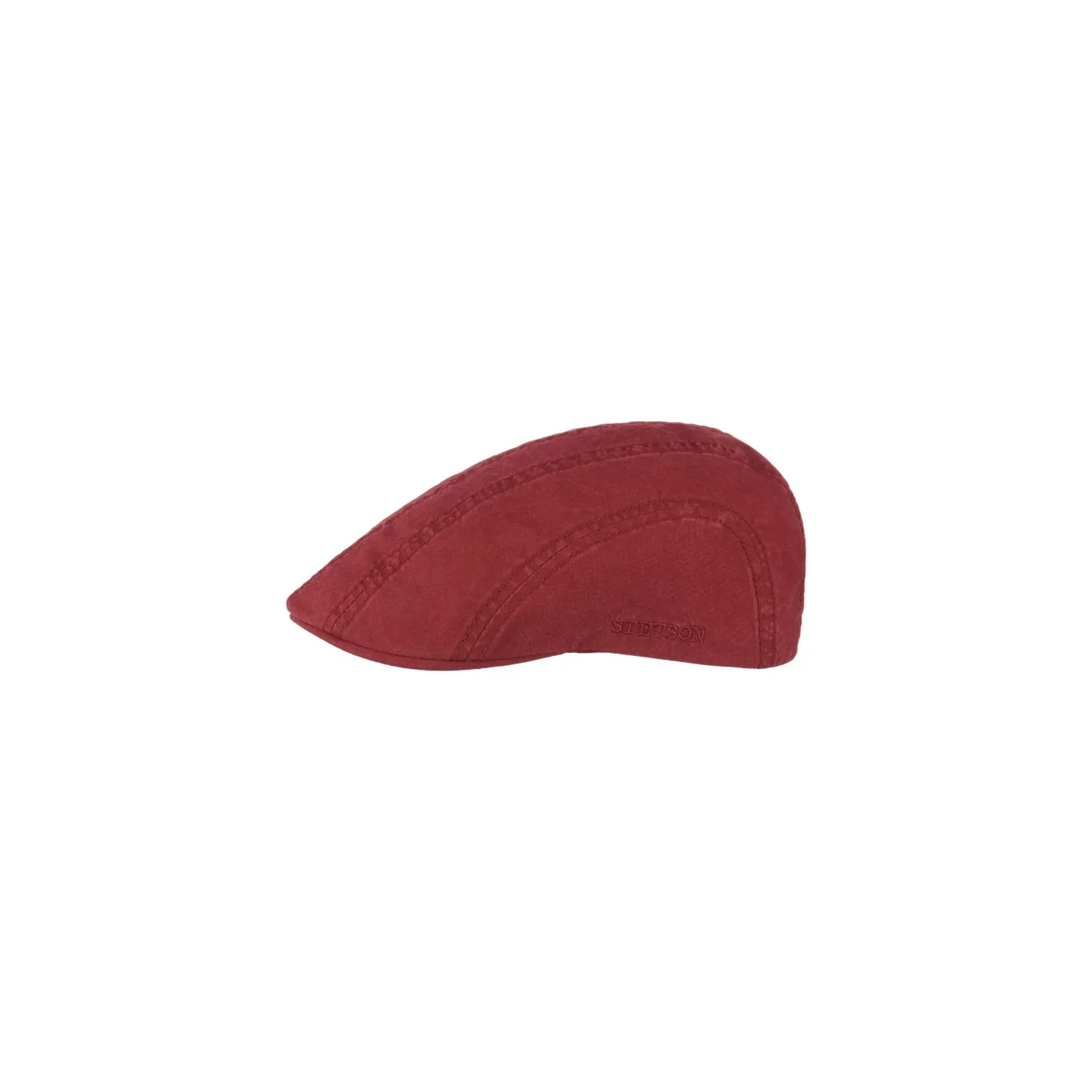 Stetson Madison Flat Cap Washed Burgundy Cotton Reference: 15519| Chapellerie Traclet