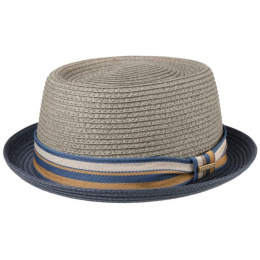 Porkpie Scriba Toyo Grey & Navy Blue Hat - Stetson