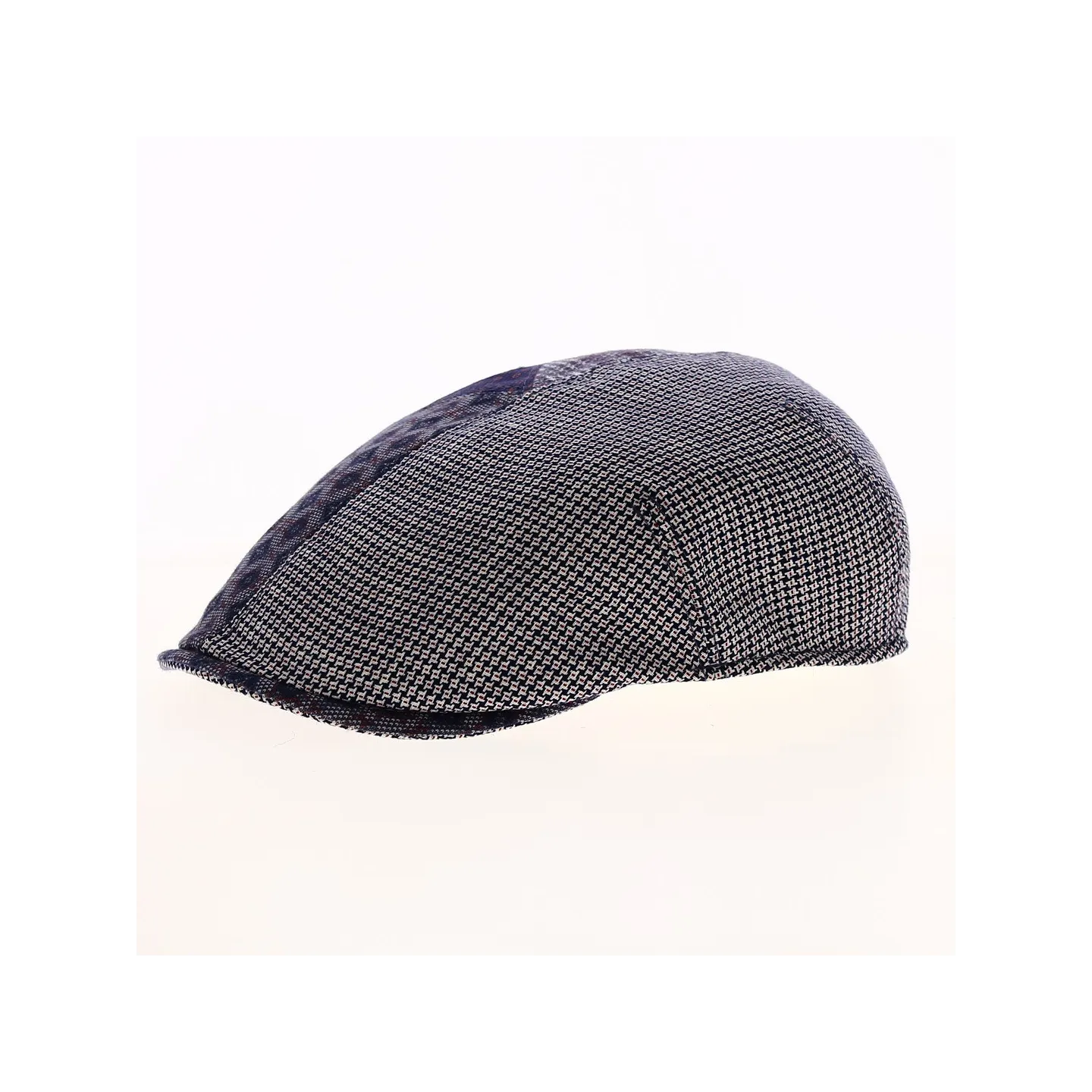 Peco Cotton & Linen Blue Patchwork Cap - Traclet