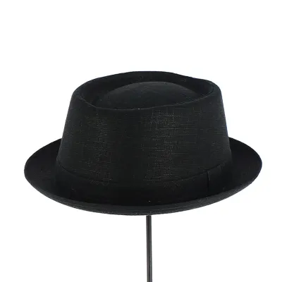 Chapeau Porkpie Nino Lin Noir - Traclet