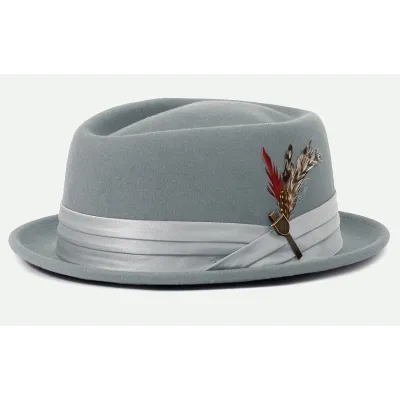 Chapeau Porkpie Stout bleu ciel- Brixton Reference : 14370| Chapellerie Traclet
