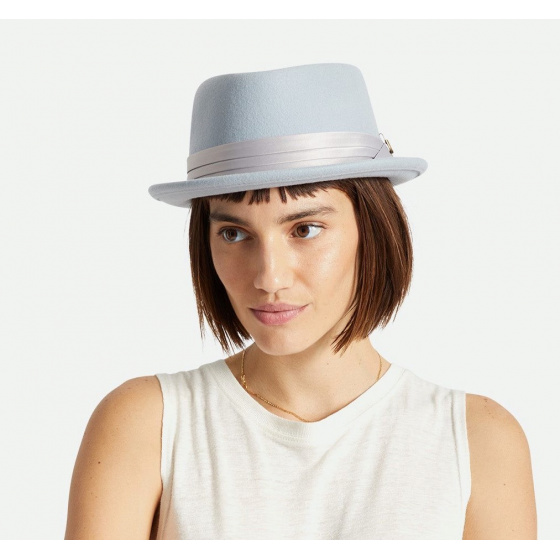 Sky Blue Stout Porkpie Hat - Brixton Sky Blue Stout Porkpie Hat - Brixton