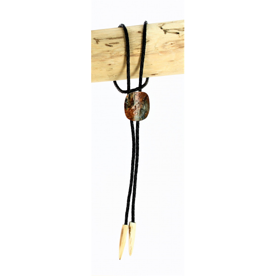 Bolo Tie - Cravate Ivoire & Mammouth Fossile 10 - Traclet