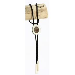 Bolo Tie - Cravate Cerf & Os Mammouth Fossile 11 - Traclet