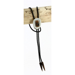 Bolo Tie - Deer & Fossil Mammoth Ivory 12 - Traclet
