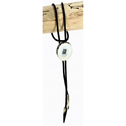 Bolo Tie - Deer & Amber Fossil 16 Tie - Traclet
