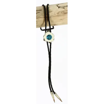 Bolo Tie - Cravate Cerf & Turquoise 18 - TracletReference : 15686| Chapellerie Traclet