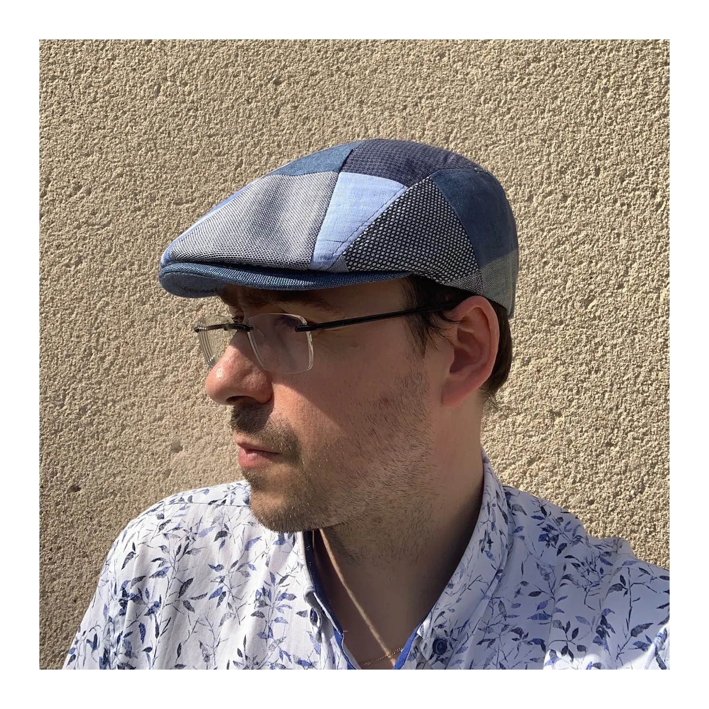 Daffy Blue Patchwork Flat Cap - Traclet