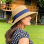 Amalfi Straw Sun Protection Hat Marine Paper - Traclet