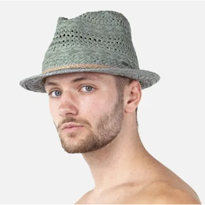Trilby Bobizi Straw Hat Green Paper - Barts