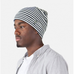 Doyman White & Navy Stripe Beanie - Barts