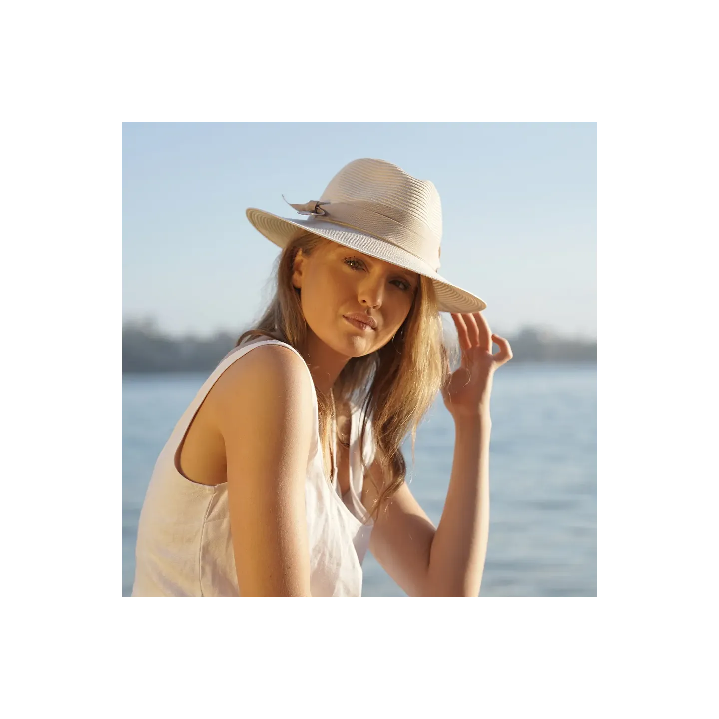 Fedora Sienna Hat White Cream UPF50+ - House of Ord