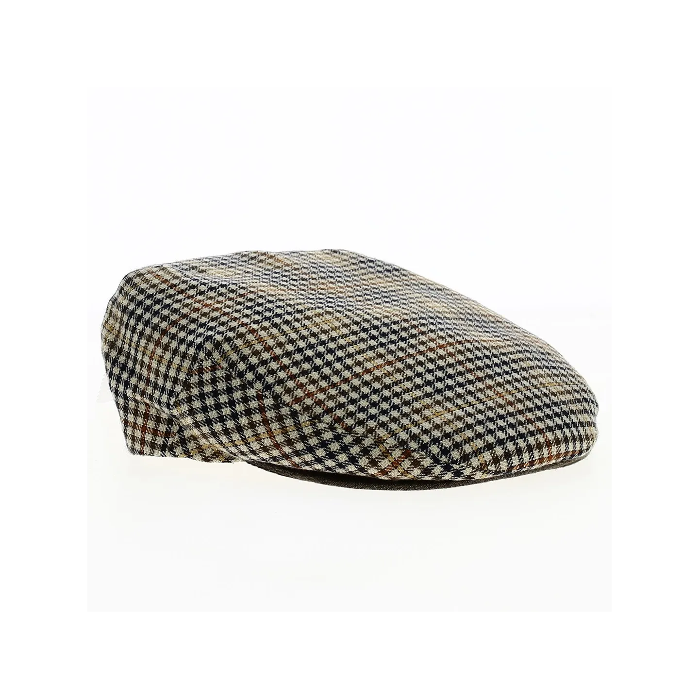 Delgo Houndstooth Flat Cap Linen Beige - City Sport