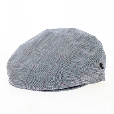 Pierro Cotton Gray Flat Checkered Cap - City Sport