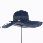 Safia Straw Capeline Blue Navy - Traclet