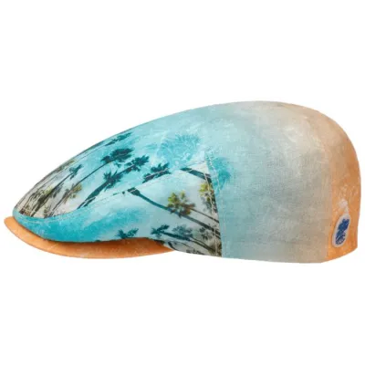 Casquette Bombée Palmier Lin Orange & Bleu - Stetson