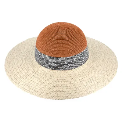 Capeline Marseillan Paille Papier Orange & Naturel - Traclet Reference : 15969| Chapellerie Traclet