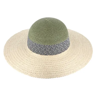Capeline Marseillan Paille Papier Vert & Naturel - Traclet Reference : 15971| Chapellerie Traclet