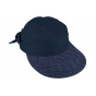 Navy Straw & Cotton Lolita Visor Cap - Traclet