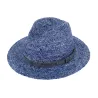 Chapeau Fedora Biscarosse Paille Marine - Traclet Reference : 15991| Chapellerie Traclet