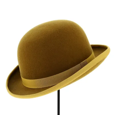 Chapeau Melon Alico Feutre Laine Jaune Moutarde - Traclet