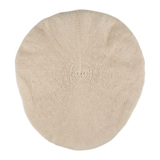 Basque Summer Beret Serra Cotton Beige - Laulhère Basque Summer Beret Serra Cotton Beige - Laulhère