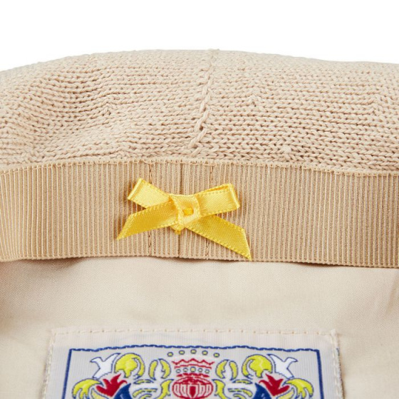 Basque Summer Beret Serra Cotton Beige - Laulhère Basque Summer Beret Serra Cotton Beige - Laulhère