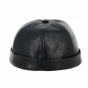 Black Leather Docker Beanie Nappa - Traclet