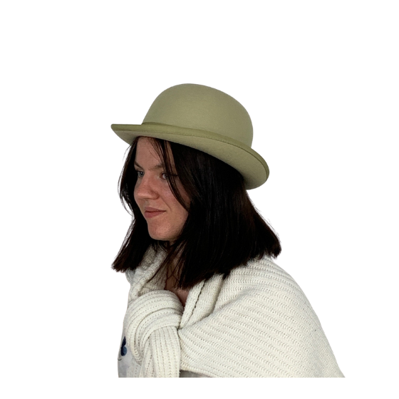 Melon Alico Wool Felt Hat Lime Green - Traclet