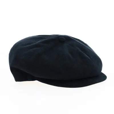Casquette Gavroche Herman en Alcantara Bleue Marine - Traclet
