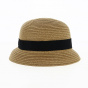 Maria Cloche Hat Child Straw Brown - Traclet