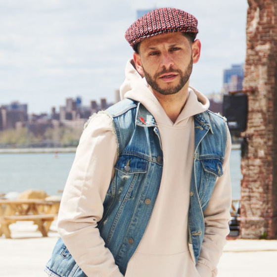 Orange & Black Jacquard Flat Cap - Kangol