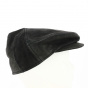 Falk Flat Leather Cap Grey Charcoal - Traclet