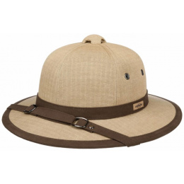 Colonial Pith Beige & Brown UPF40+ Helmet - Traclet