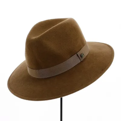 Fedora Indiana Brown Wool Felt Hat - Traclet