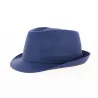 Chapeau Trilby Aby en Lin Bleu - Traclet
