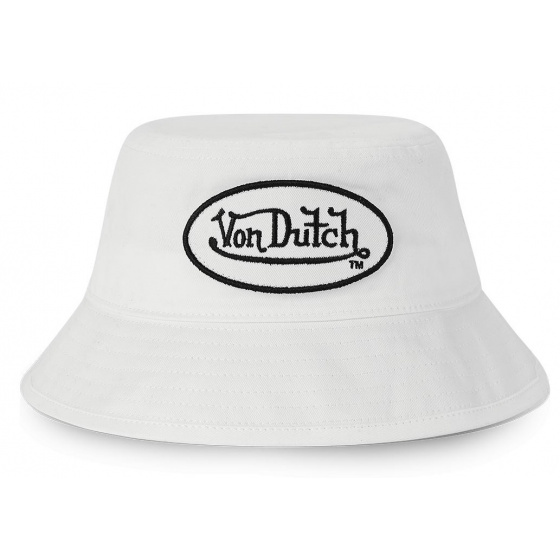 White Washed Cotton Bucket Hat - VON DUTCH
