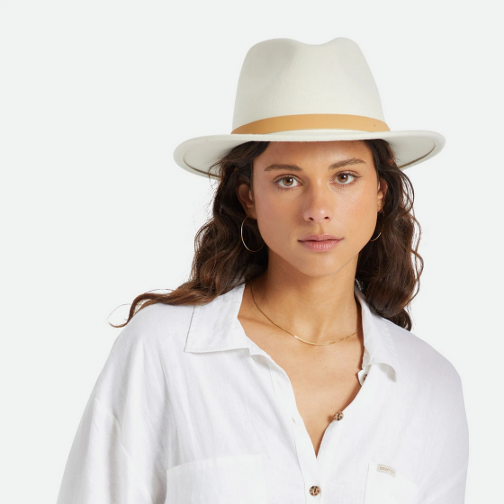 Fedora Messer Hat Light Beige Wool Felt - Brixton Fedora Messer Hat Light Beige Wool Felt - Brixton