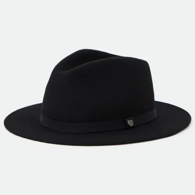 Fedora Messer Packable Black Wool Felt Hat - Brixton