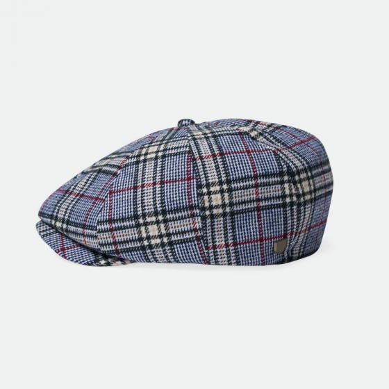 Casquette Brood à Carreaux Bleu et Bordeaux - Brixton
