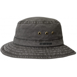 Reston Organic Cotton Black Bucket Hat - Stetson