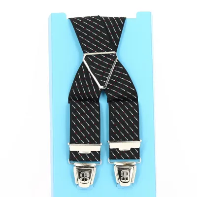Bretelles Fantaisies Noires avec Rayures Blanches - Traclet