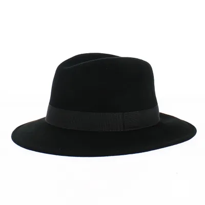 Chapeau Fedora Feutre Laine Edouard Noir Imperméable - Traclet