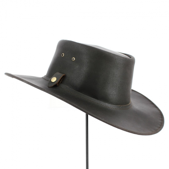 Brown Leather Traveller Indies Hat - Aussie Apparel Brown Leather Traveller Indies Hat - Aussie Apparel