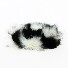 Toque Courchevel Faux Fur White & Black - Traclet