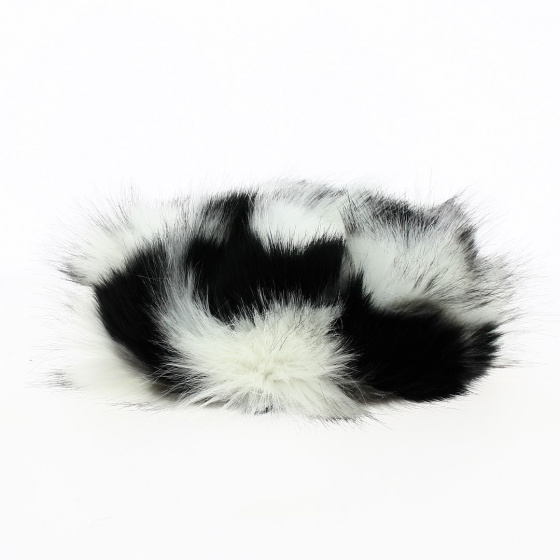Toque Courchevel Faux Fur White & Black - Traclet