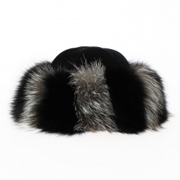 Toque Irene in Leather and Fox Grey and Black - Traclet