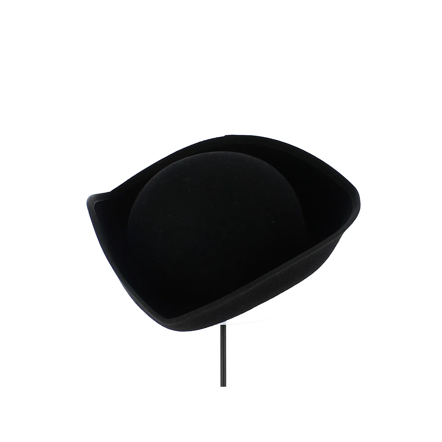 Petit Tricorne Feutre Laine Noir - Traclet