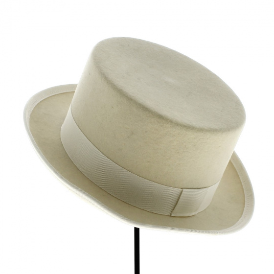 Chapeau Demi Haut de Forme Gary Blanc - Traclet