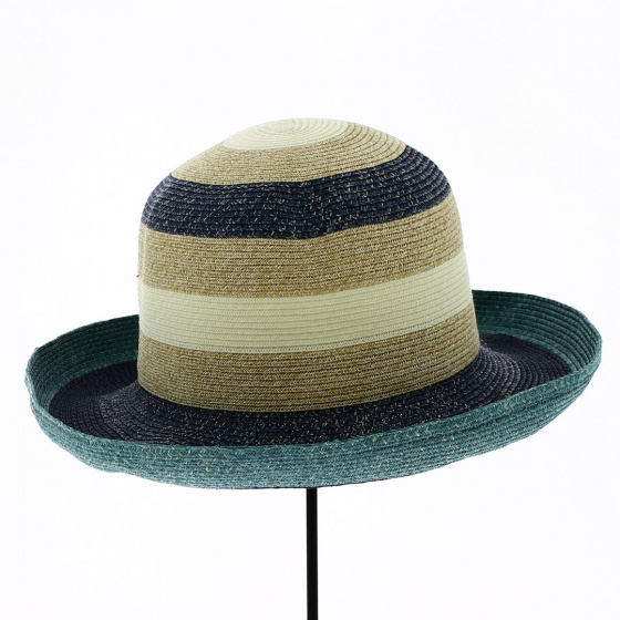 Ohia Breton Straw Hat Blue Paper - Traclet